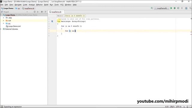 #68 Kotlin Tutorial | 5. For loop Patterns Program смотреть онлайн