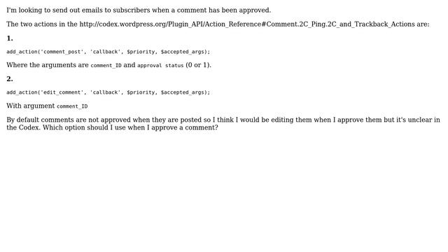 Wordpress: Approve comment hook? смотреть онлайн