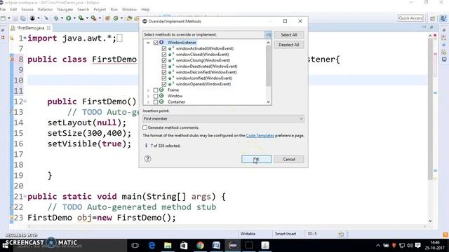 10 Java AWT program to close Frame using Window Listener смотреть онлайн