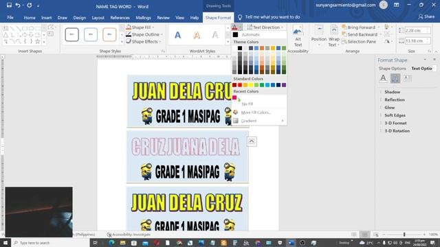 how to make name tag on Microsoft word back to back printing epson L3210 free templates смотреть онлайн