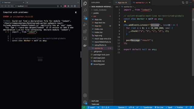 Web Worker в React, Typescript, Webpack 5 смотреть онлайн