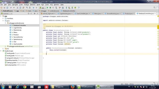 كورس برمجة تطبيقات الاندرويد 16 SQLite Create DATABASE and TABLE via SQLiteOpenHelper смотреть онлайн