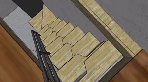 Лестница в маленьком доме на второй этаж .