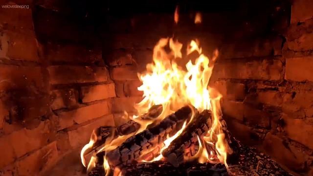 Огонь. Дрова горят в камине. Треск дров в камине. Звук костра. Звуки для сна. смотреть онлайн