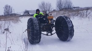 Пневмоход из мотоблока: испытание на скорость