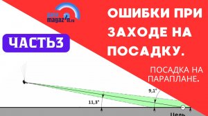 Посадка на параплане. Ошибки при заходе на посадку.