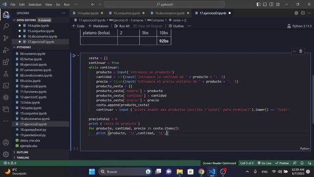 ejercicio D - uso de diccionarios en Python смотреть онлайн