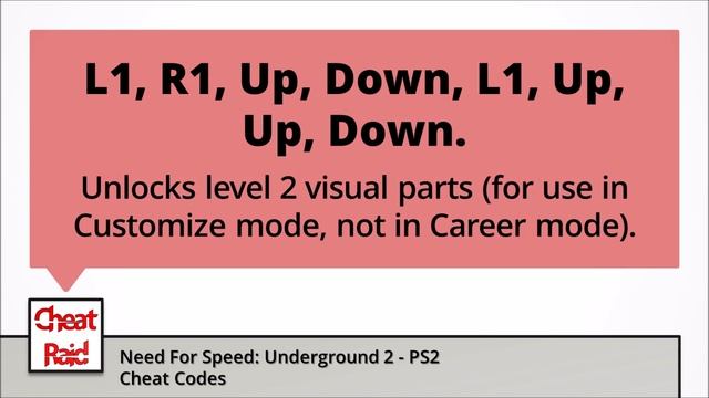 Need For Speed: Underground 2 Cheat Codes | PS2 смотреть онлайн