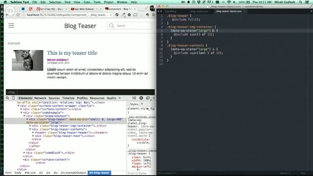 Sass Bites #61 - EQ.js and component layout смотреть онлайн