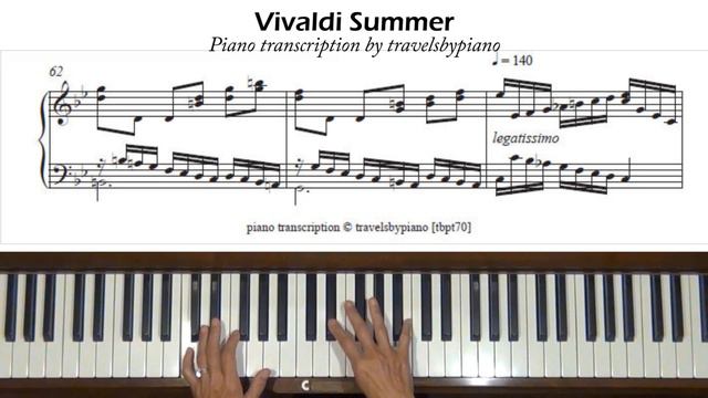 Vivaldi Summer Piano Solo trans. Tutorial смотреть онлайн