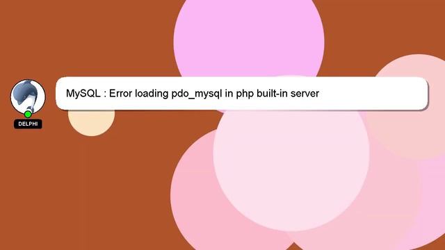 MySQL : Error loading pdo_mysql in php built-in server смотреть онлайн