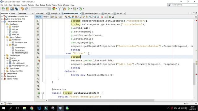 Como Hacer CRUD en Java Web con Patron MVC y Oracle - Parte 03 смотреть онлайн
