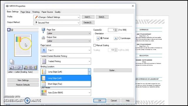 Canon Copiers - How To Change The Binding Location On 2 Sided Pages смотреть онлайн