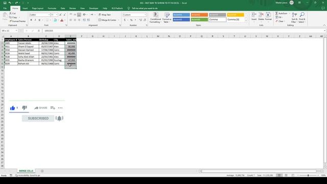33 - FAST WAY TO SHRINK TO FIT IN EXCEL - اسرع طريقه لعمل تمدد للخليه فى الاكسيل смотреть онлайн