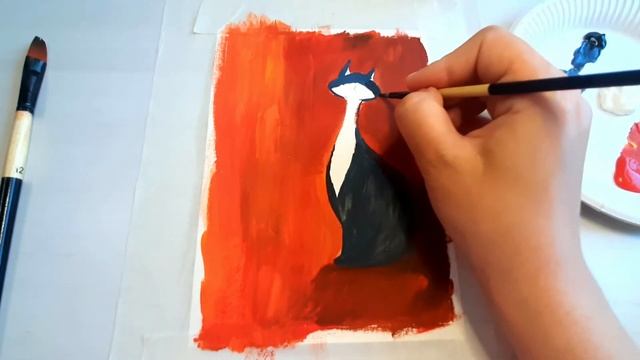 Рисуем КОТА ГУАШЬЮ | how to draw a CAT in gouache смотреть онлайн