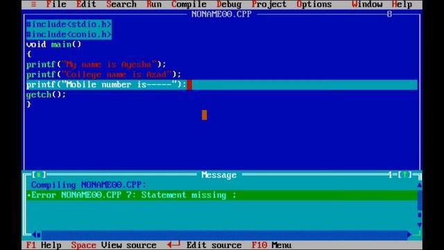Simple program to demonstrate printing string using printf() смотреть онлайн