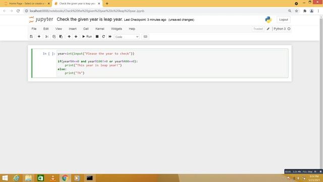 Check the given year is leap year in python смотреть онлайн
