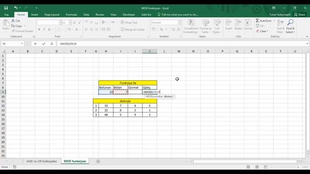 MOD (qalığın tapılması) funksiyası - Excel dərsləri #05 смотреть онлайн