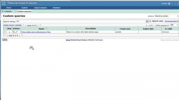 IBM Rational Asset Analyzer: Custom Query (CQ) and User Defined Relationship (UDR)