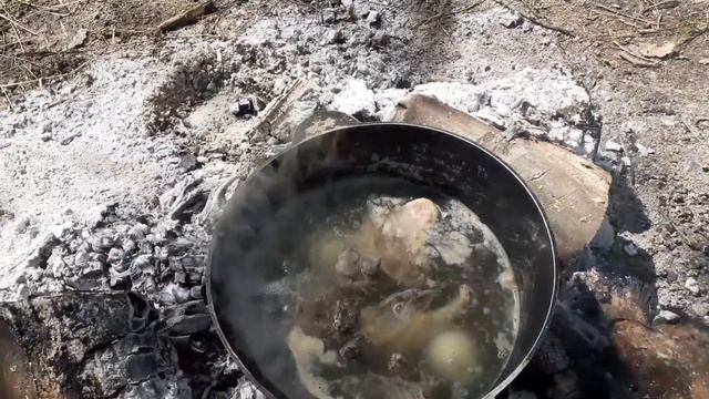 Суп из утки на охоте