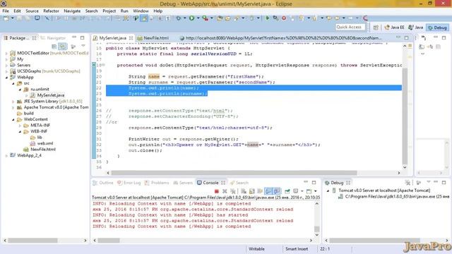 Java+Web (JSP/Servlets). Урок 6: Передача параметров через GET и POST запросы смотреть онлайн