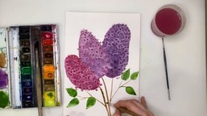Как нарисовать сирень с детьми. Рисуем ветку сирени с самыми маленькими. Цветы маме. Урок рисования