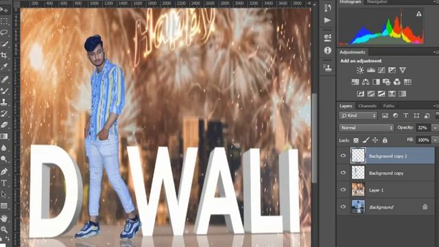 diwali special background change 3D//photoshop editing смотреть онлайн