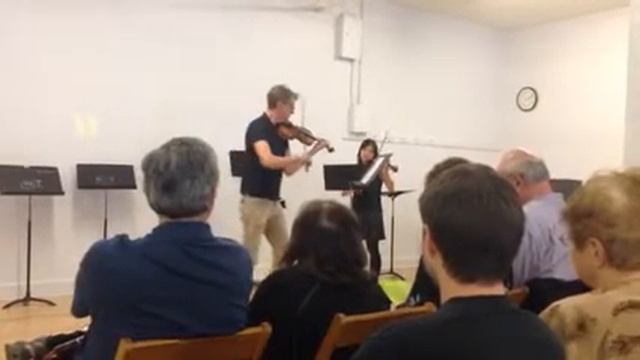 Ligia and Robert play Gavotte from Shostakovich's 5 pieces for 2 violins and piano