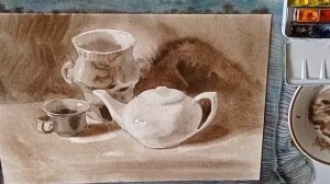 Гризайль. Натюрморт для начинающих рисовать.