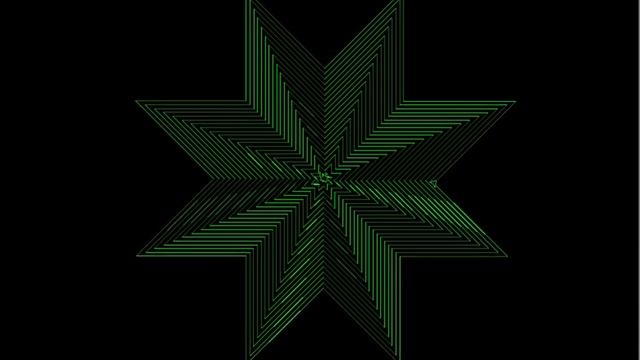 Green 8 pointed 3D Star Vortex Python Turtle Graphics (with source code) смотреть онлайн