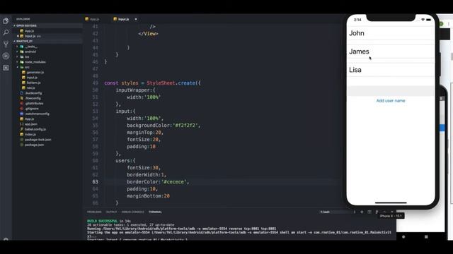 16. Adding users to the list React Native ( Flat List ) | | react native tutorial 2020 смотреть онлайн