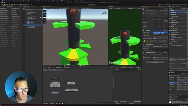 Unity 3D Playmaker Creating Helix Jump - Set Up Game Over