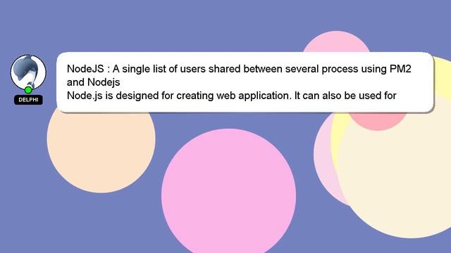 NodeJS : A single list of users shared between several process using PM2 and Nodejs смотреть онлайн