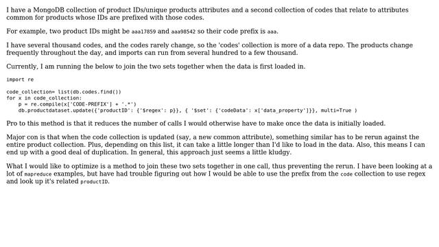 Code Review: MongoDB - Find records in one collection that match string in 2nd collection смотреть онлайн