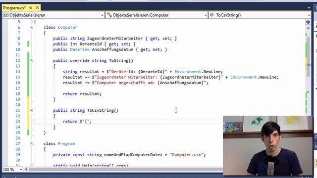 Objekte in (CSV) Datei speichern | C# Tutorial Deutsch смотреть онлайн