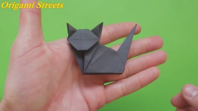 Как сделать кошку из бумаги. Оригами кошка.mp4 смотреть онлайн