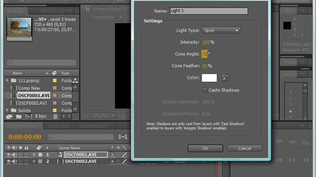 Создание слоя «Источник света» в Adobe After Effects CS4 смотреть онлайн