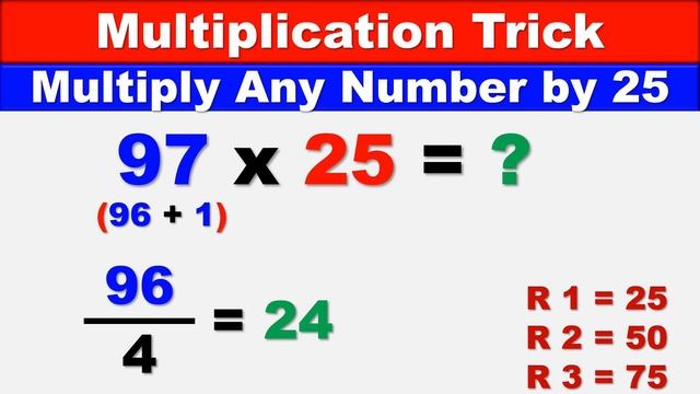 Multiplying any number by 25 in less than 5 seconds | Math Tips and Tricks смотреть онлайн