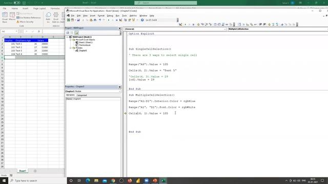 MS Excel | VBA | Tamil | selecting cells(Range, cells, Activecell, end, offset) - 3A смотреть онлайн