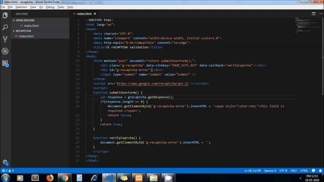 Validate Google reCAPTCHA using JavaScript смотреть онлайн