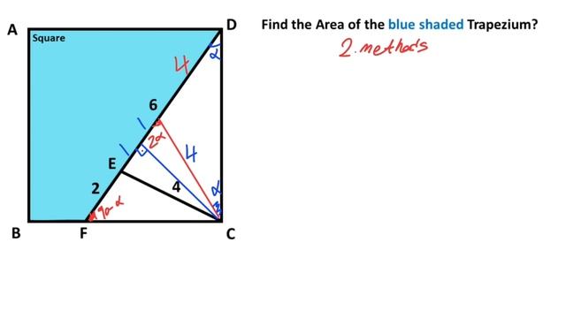 How to Find The Area of the Trapezium in the Square | Geometry | Math | 3 Methods смотреть онлайн