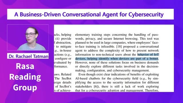 Rasa Reading Group: SecBot: Business-Driven Conversational Agent for Cybersecurity смотреть онлайн