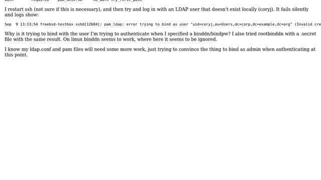 DevOps & SysAdmins: FreeBSD LDAP authentication, pam_ldap, can't bind (2 Solutions!!) смотреть онлайн