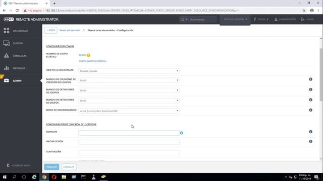Crear tarea de sincronización con Active Directory desde apartado virtual ERA 6.5.x смотреть онлайн