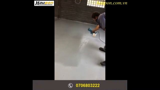 Máy phun sơn cầm tay Haupon TM-71: phun phủ bóng epoxy cho sàn bê tông смотреть онлайн