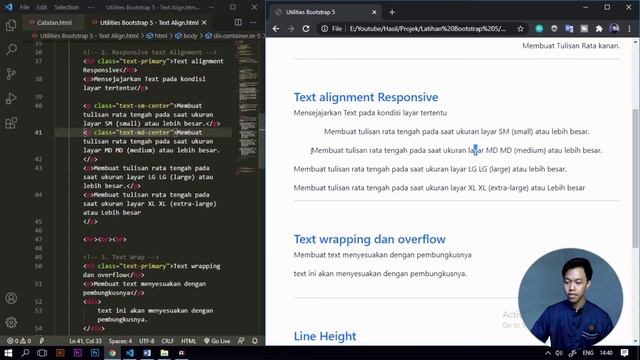 Tutorial Text Alignment - Perataan Text Bootstrap 5 || Utilities Bootstrap 5 смотреть онлайн
