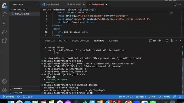 How to Create/Delete/Merge a feature Branch in Git | Git Tutorial for beginners in Telugu смотреть онлайн