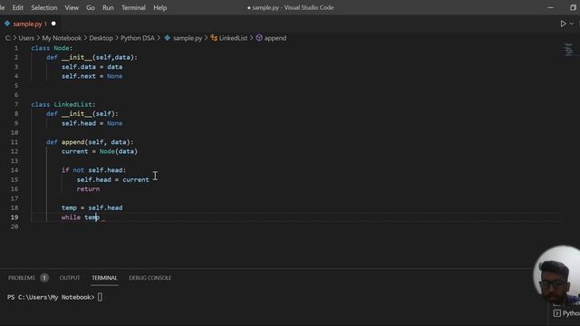 Creating a Linked List and Inserting at End | Python | Problem No. 4 смотреть онлайн