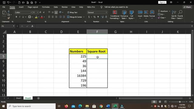 Finding Square Root using SQRT function in Microsoft Excel смотреть онлайн