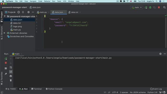 Day 30 - 275-Write read and update JSON data in the Password Manager смотреть онлайн